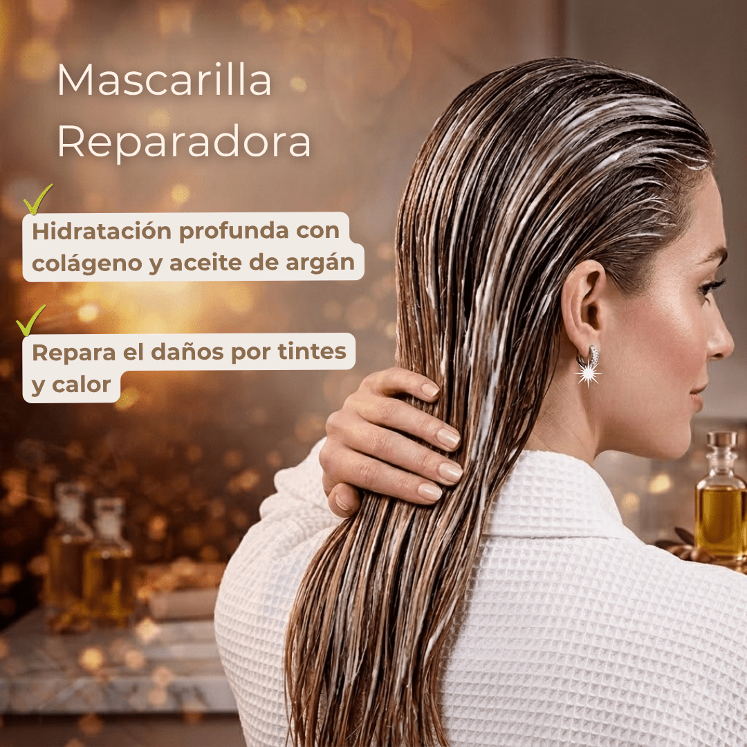 Lux Hair Repair™ Mascarilla Reparadora + Peine Voluminizador - Terenya